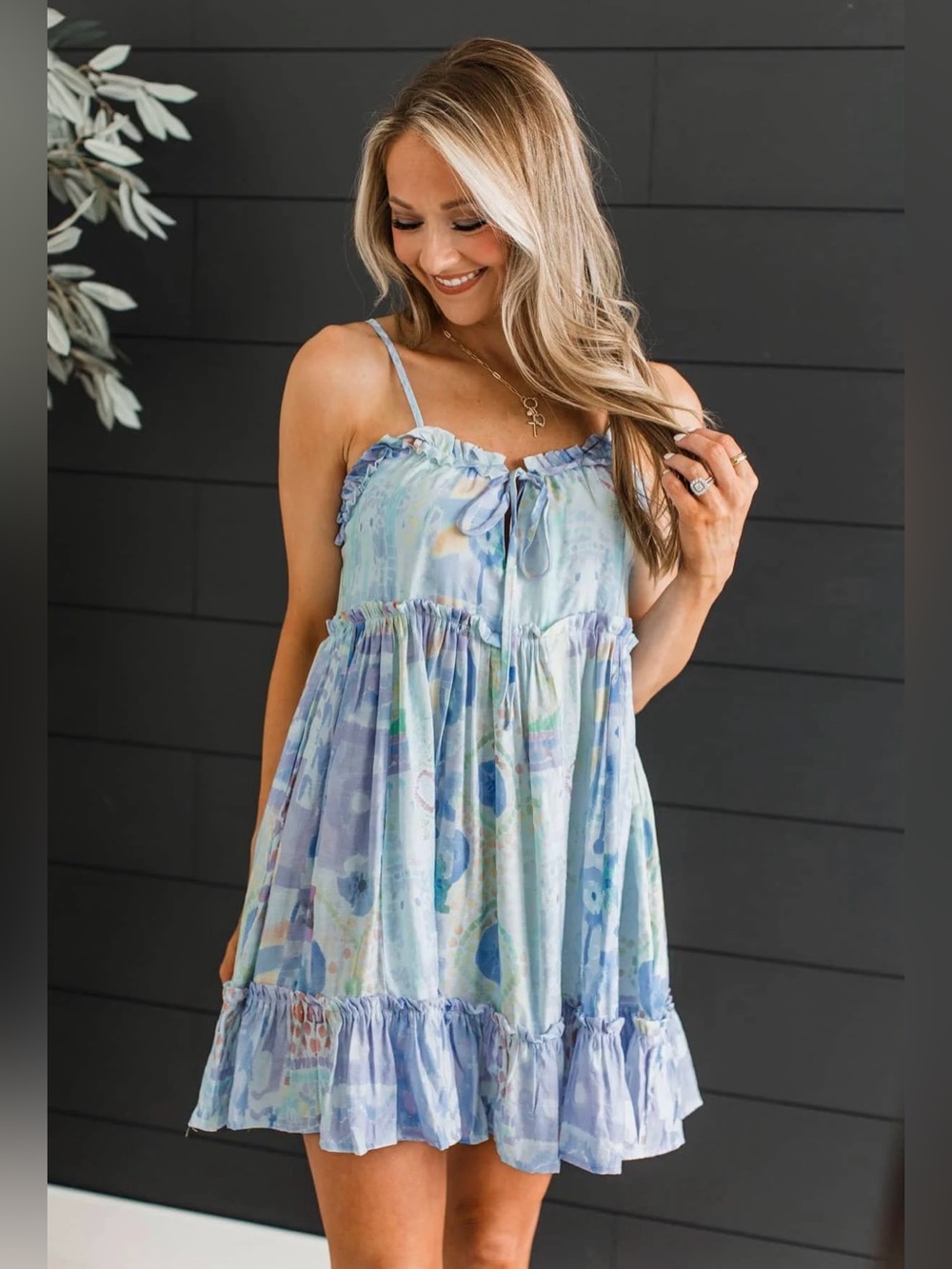 Cozy Co. Calm Mind Strong Heart Floral Mini Dress. Size M